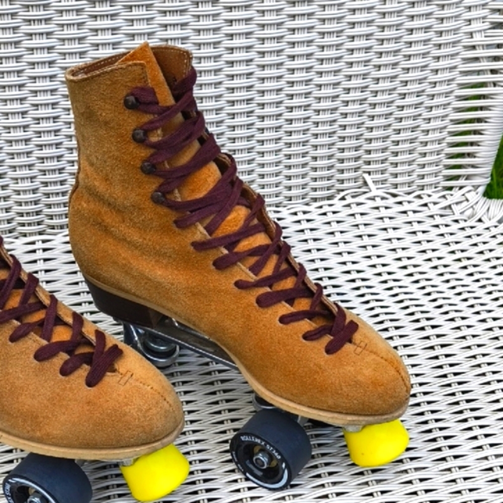 Riedell Vintage Red Wing Suede Roller Skates | Women's 8 | Sure Grip Jog… - Picture 7 of 16